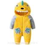 Macacão Bebê Fantasia Bichinho Dinossauro Amarelo - Boutique Baby Kids 