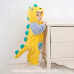 Macacão Bebê Fantasia Bichinho Dinossauro Amarelo - Boutique Baby Kids 