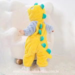 Macacão Bebê Fantasia Bichinho Dinossauro Amarelo - Boutique Baby Kids 