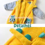 Macacão Bebê Fantasia Bichinho Dinossauro Amarelo - Boutique Baby Kids 