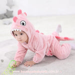 Macacão Bebê Fantasia Bichinho Dinossauro Rosa - Boutique Baby Kids 