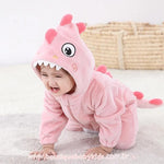 Macacão Bebê Fantasia Bichinho Dinossauro Rosa - Boutique Baby Kids 