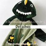 Macacão Bebê Fantasia Bichinho Dinossauro Verde - Boutique Baby Kids 