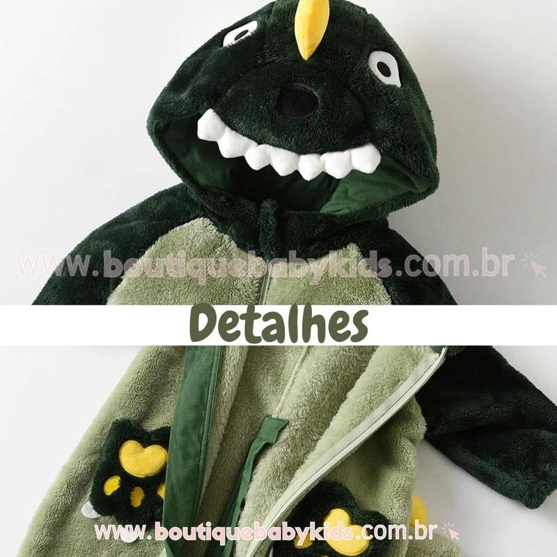 Macacão Bebê Fantasia Bichinho Dinossauro Verde - Boutique Baby Kids 