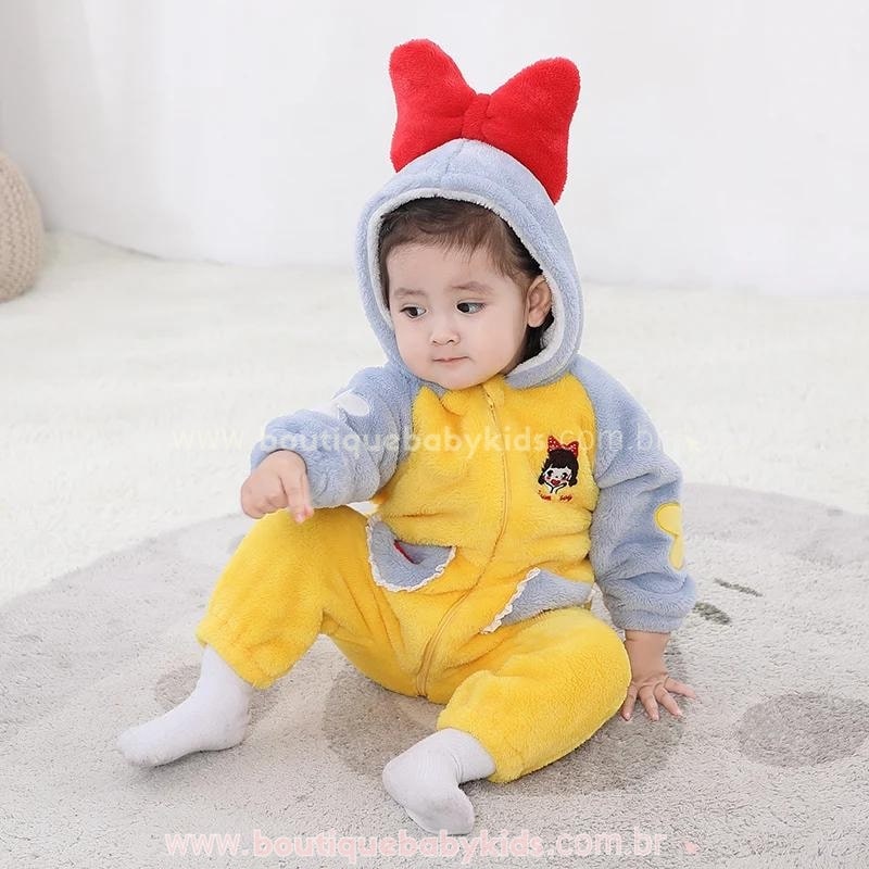 Macacão Bebê Fantasia Branca de Neve - Boutique Baby Kids 