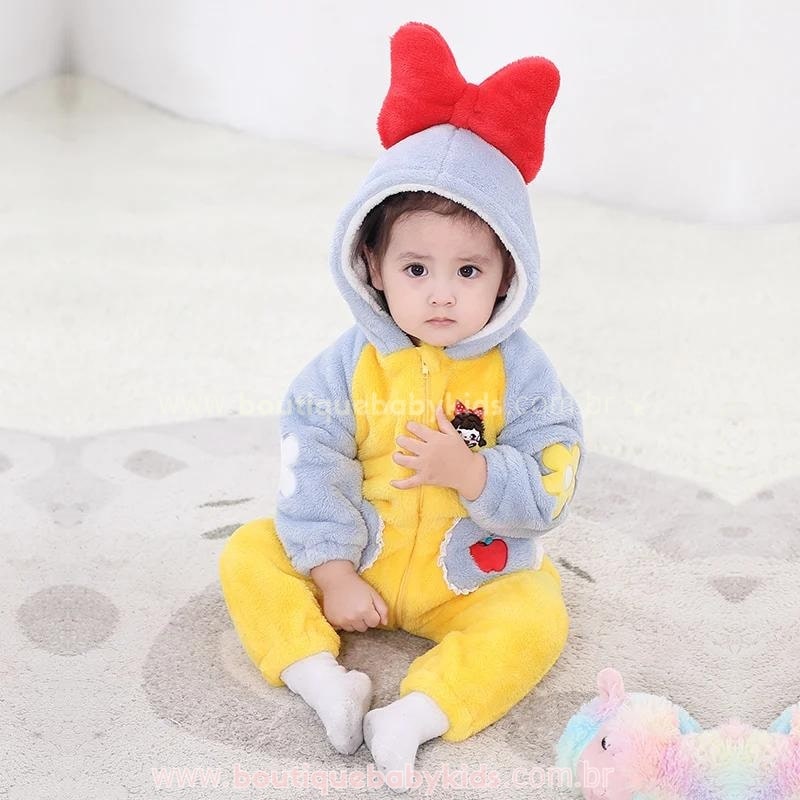 Macacão Bebê Fantasia Branca de Neve - Boutique Baby Kids 