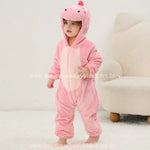 Macacão Bebê Fantasia Bichinho Dinossaura Rosa - Boutique Baby Kids 