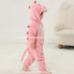 Macacão Bebê Fantasia Bichinho Dinossaura Rosa - Boutique Baby Kids 