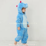 Macacão Bebê Fantasia Bichinho Dinossauro Azul - Boutique Baby Kids 