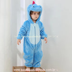 Macacão Bebê Fantasia Bichinho Dinossauro Azul - Boutique Baby Kids 