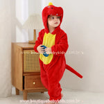 Macacão Bebê Fantasia Bichinho Dinossauro Vermelho - Boutique Baby Kids 