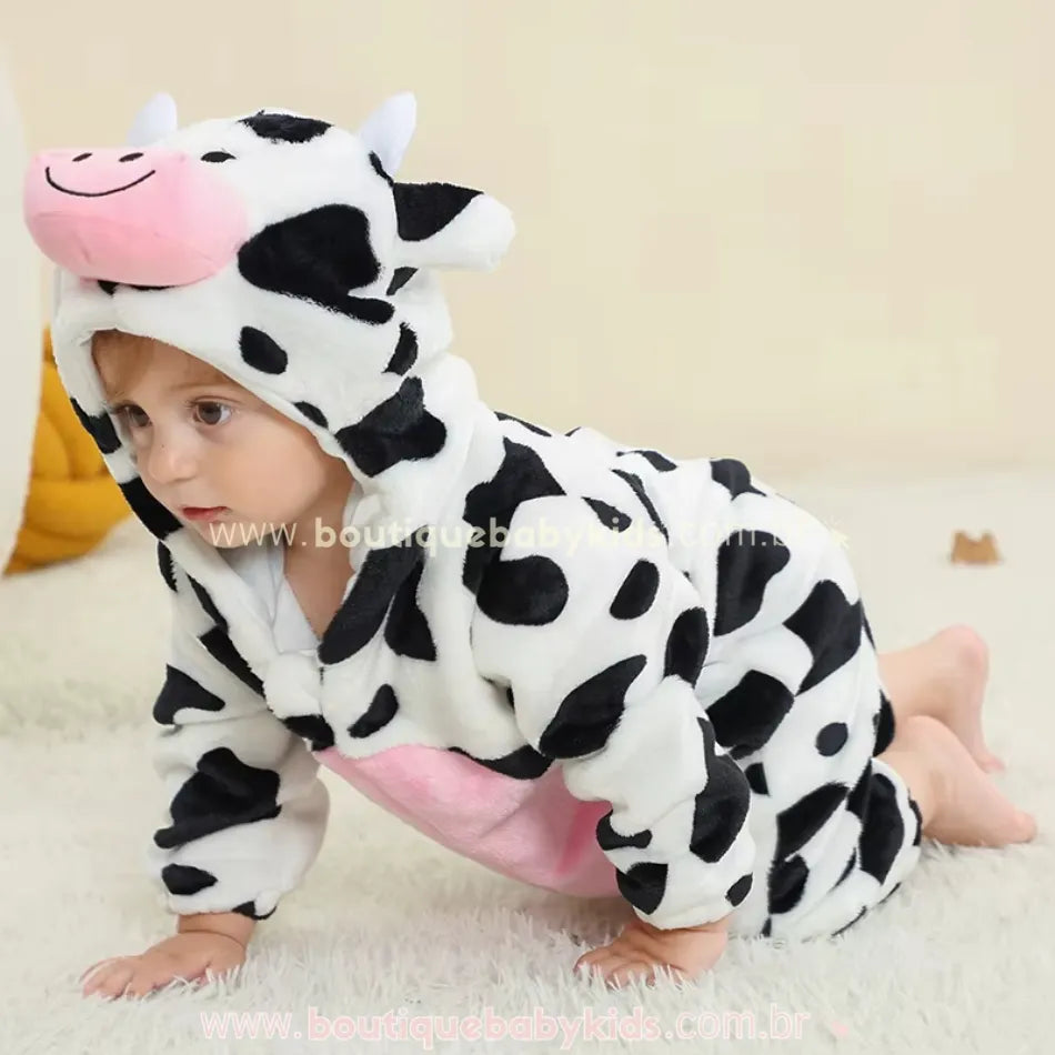 Macacão Bebê Fantasia Bichinho Vaquinha - Boutique Baby Kids