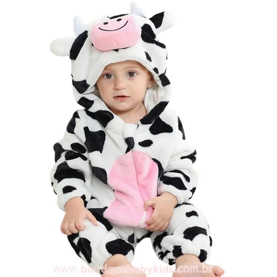 Macacão Bebê Fantasia Bichinho Vaquinha - Boutique Baby Kids