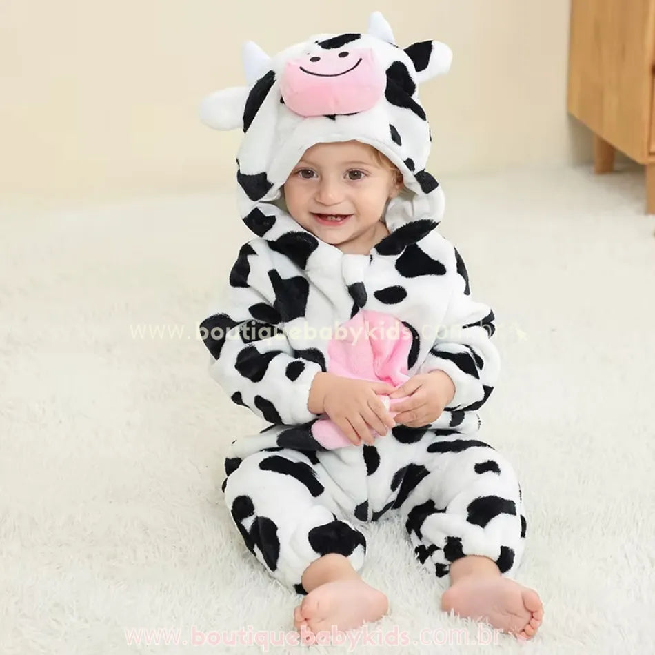 Macacão Bebê Fantasia Bichinho Vaquinha - Boutique Baby Kids