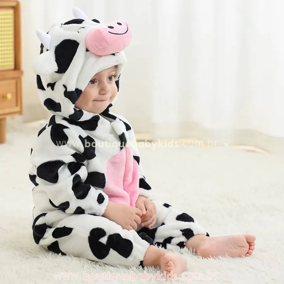 Macacão Bebê Fantasia Bichinho Vaquinha - Boutique Baby Kids