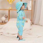 Macacão de Praia Infantil Bananas com Chapéu Azul - Boutique Baby Kids 