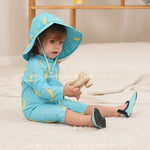 Macacão de Praia Infantil Bananas com Chapéu Azul - Boutique Baby Kids 