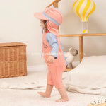 Macacão de Praia Infantil Dinossauro com Chapéu Rosa - Boutique Baby Kids 