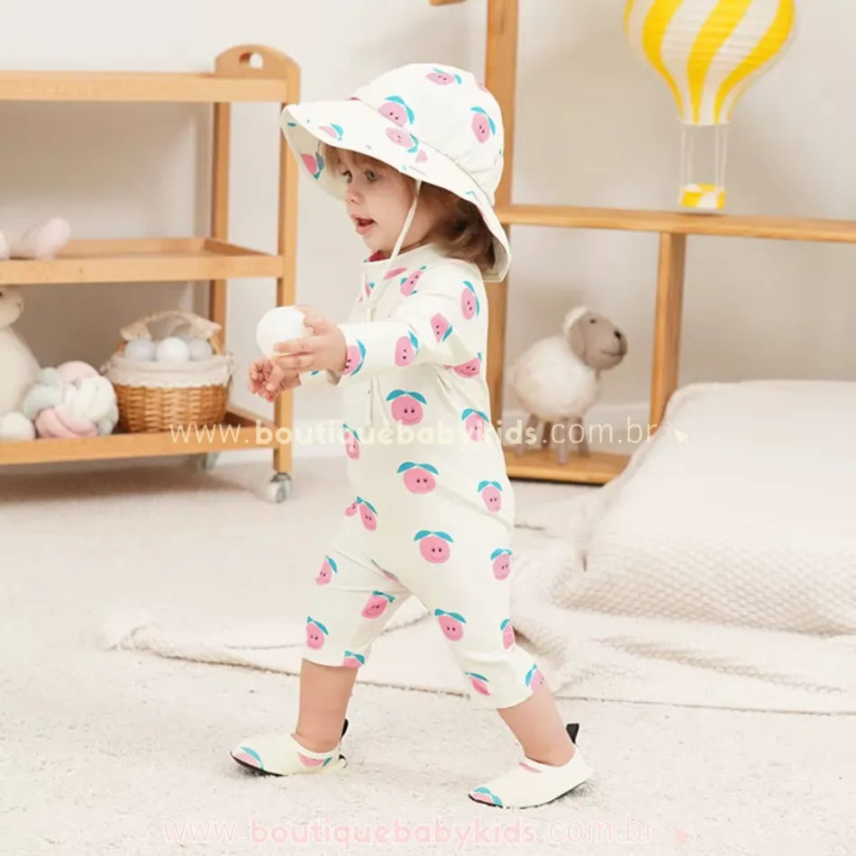 Macacão de Praia Infantil Frutinhas com Chapéu - Boutique Baby Kids