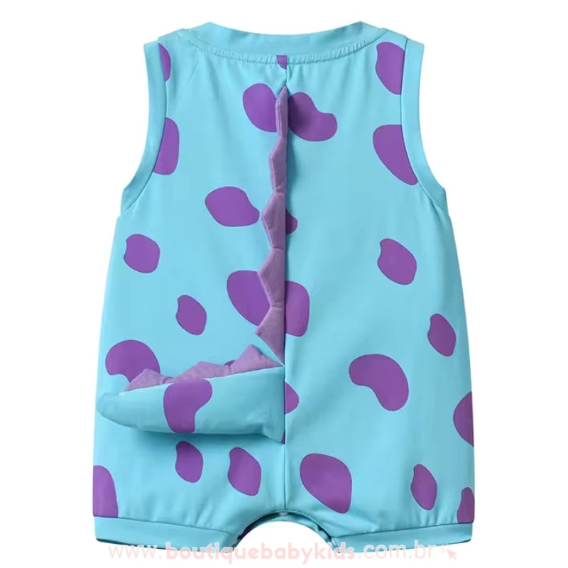 Macaquinho Bebê Fantasia Sulley Monstros S.A Azul - Boutique Baby Kids