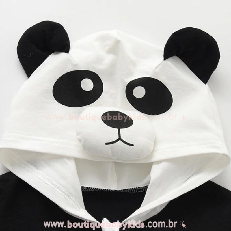 Macaquinho Bebê Fantasia Urso Panda