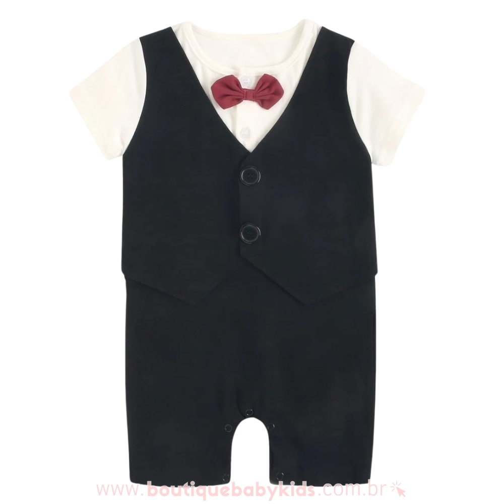 Macaquinho Bebê Social Smoking Gravata Borboleta - Boutique Baby Kids