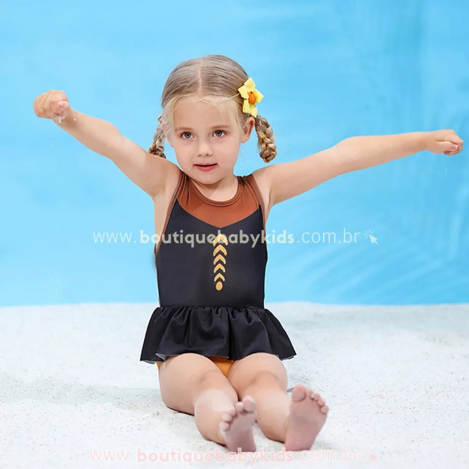 Maiô Infantil Disney Frozen Princesa Anna - Boutique Baby Kids