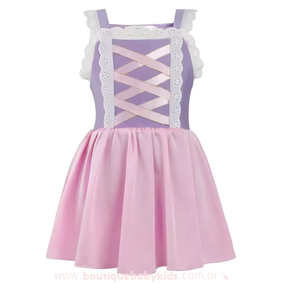 Maiô Infantil Disney Temático Princesa Rapunzel - Boutique Baby Kids
