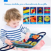 Maleta Educativa Montessori Dinossauro Azul - Boutique Baby Kids