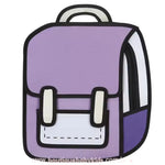 Mochila Infantil Escolar Costas Colorblock Cartoon 2D Lilás - Boutique Baby Kids