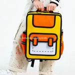 Mochila Infantil Escolar Costas Divertida Cartoon 2D Amarela - Boutique Baby Kids