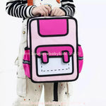 Mochila Infantil Escolar Costas Divertida Cartoon 2D Rosa - Boutique Baby Kids