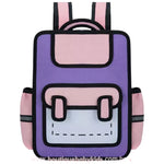 Mochila Infantil Escolar Costas Divertida Cartoon 2D Lilás - Boutique Baby Kids