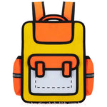 Mochila Infantil Escolar Costas Divertida Cartoon 2D Amarela - Boutique Baby Kids