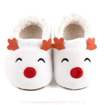 Pantufinha de Bebê Temática Natalina Rena Branca - Boutique Baby Kids 