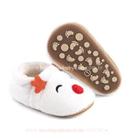 Pantufinha de Bebê Temática Natalina Rena Branca - Boutique Baby Kids 