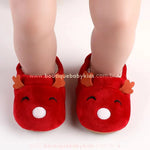 Pantufinha de Bebê Temática Natalina Rena Vermelho - Boutique Baby Kids 