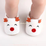 Pantufinha de Bebê Temática Natalina Rena Branca - Boutique Baby Kids 