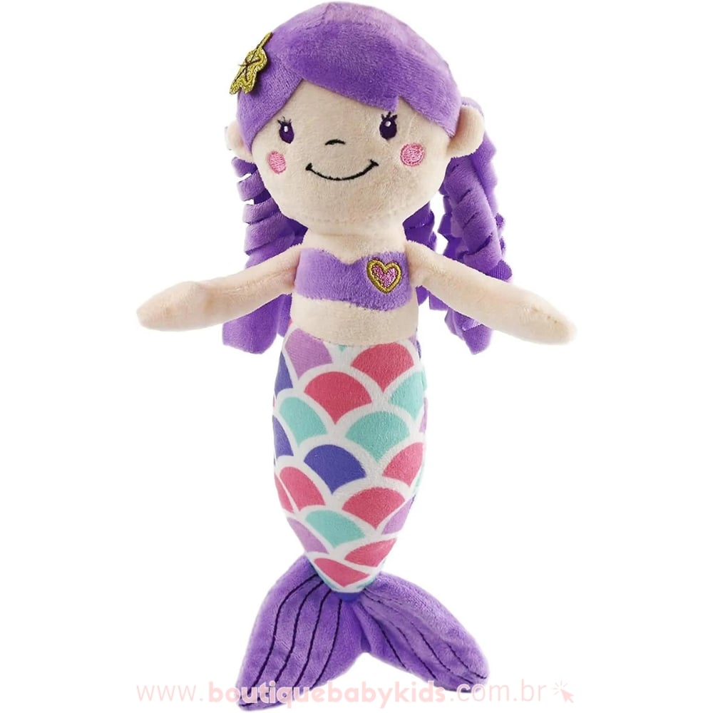 Pelúcia Pequena Sereia Roxa 30 cm - Boutique Baby Kids