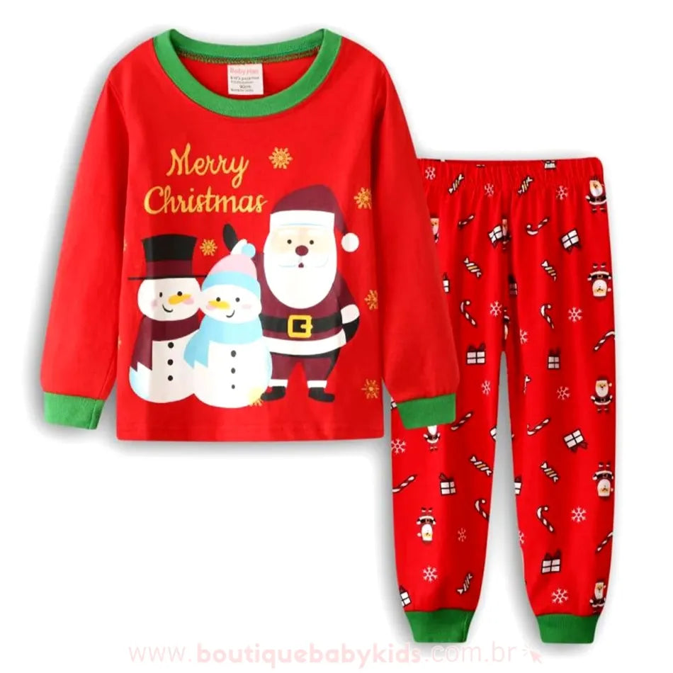 Pijama Infantil Longo Temático Natal