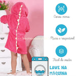 Roupão Infantil Divertido Dinossauro Rosa Pink - Boutique Baby Kids 