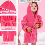 Roupão Infantil Divertido Dinossauro Rosa Pink - Boutique Baby Kids 