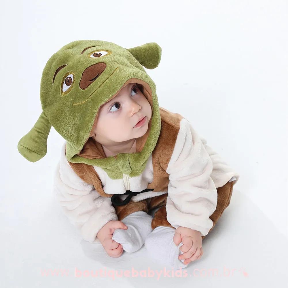 Macacão Bebê Fantasia Shrek - Boutique Baby Kids