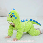 Macacão Bebê Fantasia Bichinho Dinossauro Verde - Boutique Baby Kids