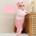 Macacão Bebê Fantasia Bichinho Ursinha Rosa - Boutique Baby Kids