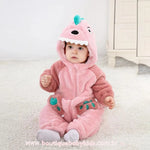Macacão Bebê Fantasia Bichinho Dinossaura Rosa - Boutique Baby Kids 