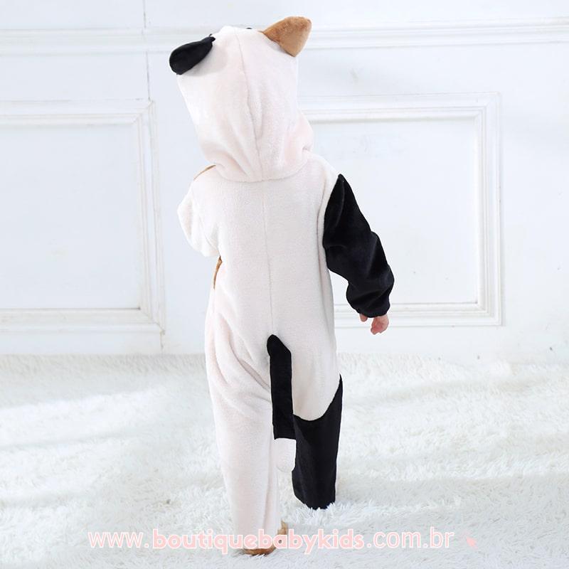 Macacão Bebê Fantasia Gatinho Tricolor