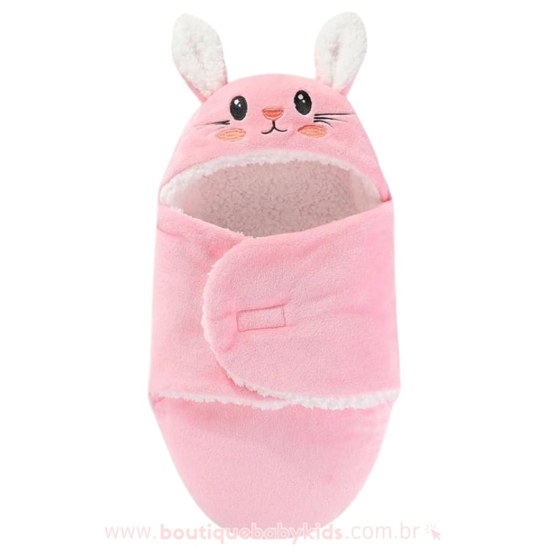 Saco de Dormir Bebê Sherpa Coelhinha Rosa - Boutique Baby Kids