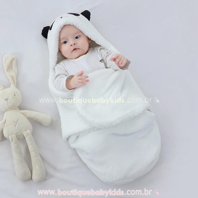 Saco de Dormir Bebê Sherpa Ursinho Panda - Boutique Baby Kids
