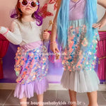 Saia Infantil Fantasia Lantejoulas Cauda de Sereia - Boutique Baby Kids